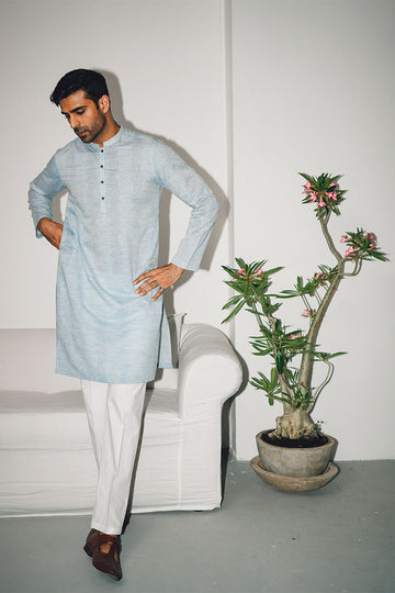 TEAL EMROIDERED KURTA PAJAMA